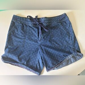 Tommy Hilfiger Navy Polka Dot Cotton Drawstring Shorts - Size 10